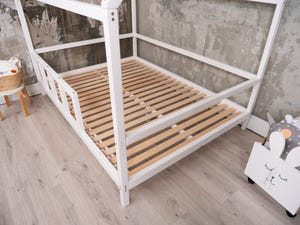 Montessori House Bed with Legs and Slats, White color(Model 2)