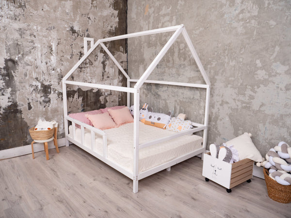 Montessori House Bed with legs White color (Model 2)