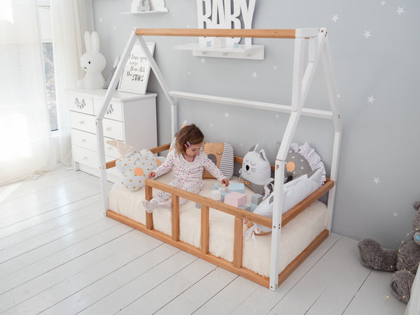 Floor bed for climbing Montessori bed for toddler (Model 1), фото 3