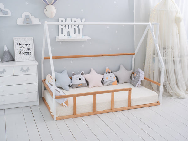 Kids Bed for Sleeping Only Wooden House Montessori (Model 1 mini), фото 10