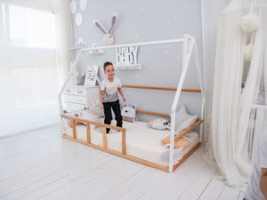 Kids Bed for Sleeping Only - Montessori  Wooden House (Model 1 mini)