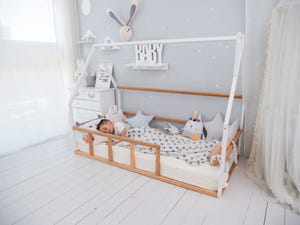 Kids Bed for Sleeping Only - Montessori  Wooden House (Model 1 mini)
