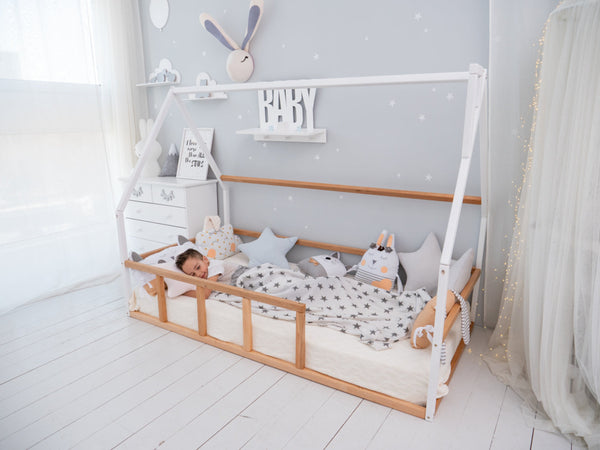 Kids Bed for Sleeping Only Wooden House Montessori (Model 1 mini), фото 1