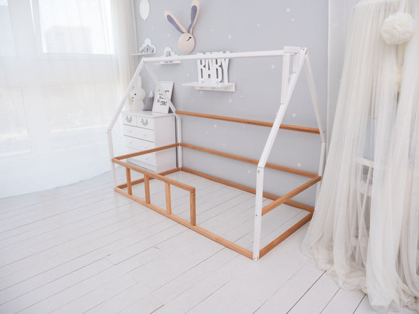 Kids Bed for Sleeping Only Wooden House Montessori (Model 1 mini), фото 7