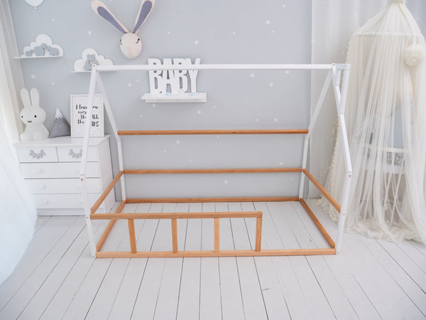 Kids Bed for Sleeping Only Wooden House Montessori (Model 1 mini), фото 9