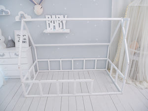 Wood House Bed for Sleeping Only - Montessori Toddler Bed (Model 1 mini)