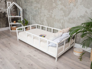 Montessori toddler bed with rails (Model 10)