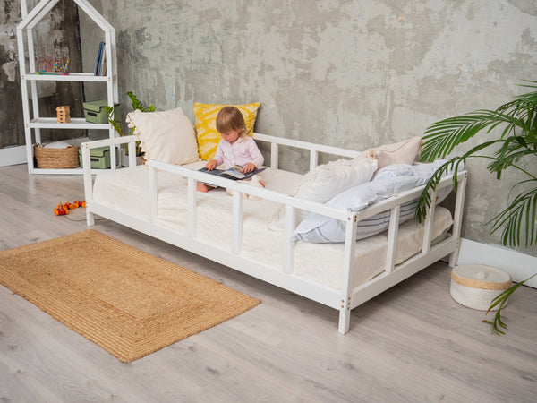 Montessori toddler bed with rails (Model 10)