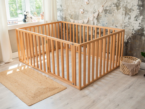 Wooden  floor bed Play pen with extended rail 31.4 in (Model 6.3/20), фото 8