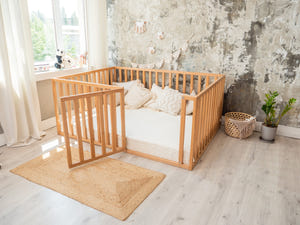 Wooden floor bed - Toddler Playpen with Extended Rail 31.4 in (Model 6.3/20)