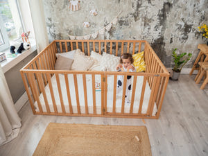 Wooden floor bed - Toddler Playpen with Extended Rail 31.4 in (Model 6.3/20)
