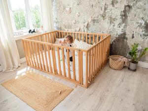 Wooden floor bed - Toddler Playpen with Extended Rail 31.4 in (Model 6.3/20)