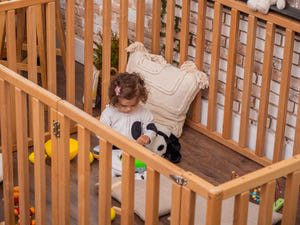 Montessori Wooden Floor bed Playpen with extended rail | Full size | 11 colors (Model 6.3/20)