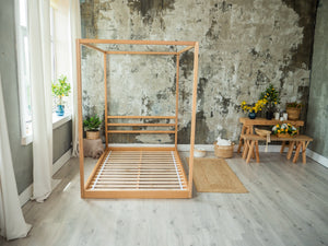 Twin Canopy Bed – Safe and Stylish Twin Bed for Teen Room (Model 8)