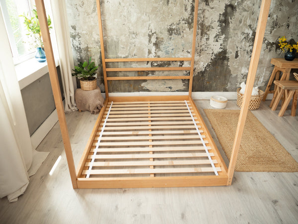 Floor teen bed Full and Queen size with Slats (Model 8), фото 8