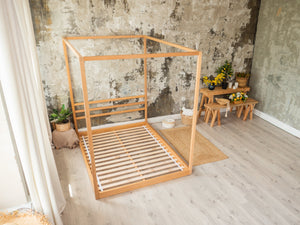 Twin Canopy Bed – Safe and Stylish Twin Bed for Teen Room (Model 8)