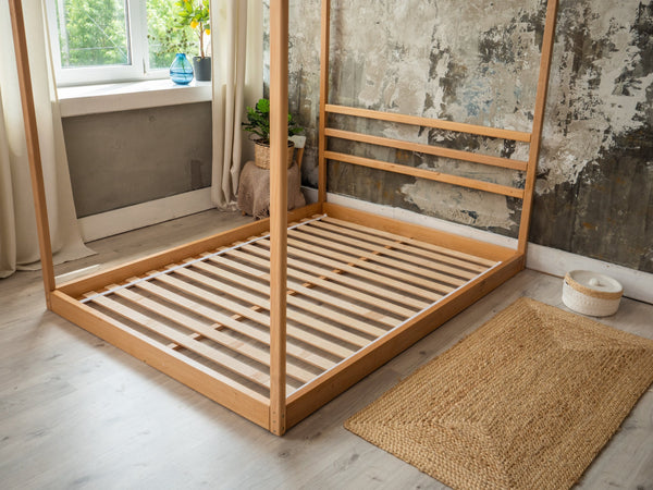 Floor teen bed Full and Queen size with Slats (Model 8), фото 11