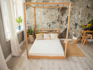 Twin Canopy Bed – Safe and Stylish Twin Bed for Teen Room (Model 8)