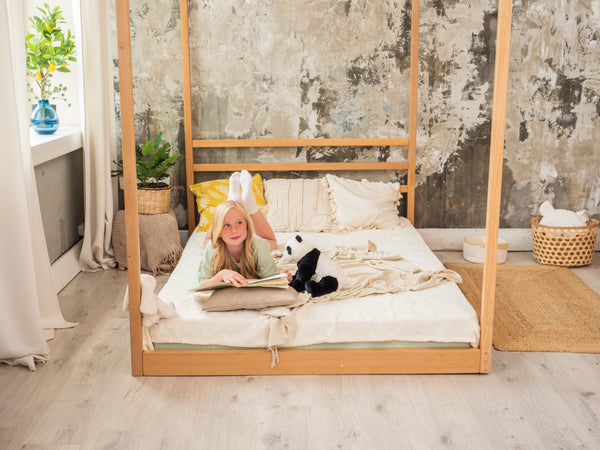 Floor bed frame Full and Queen Teen bed (Model 8)