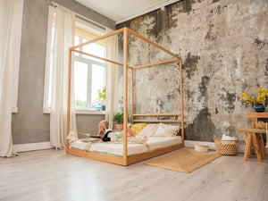 Floor bed frame Full and Queen Teen bed (Model 8)