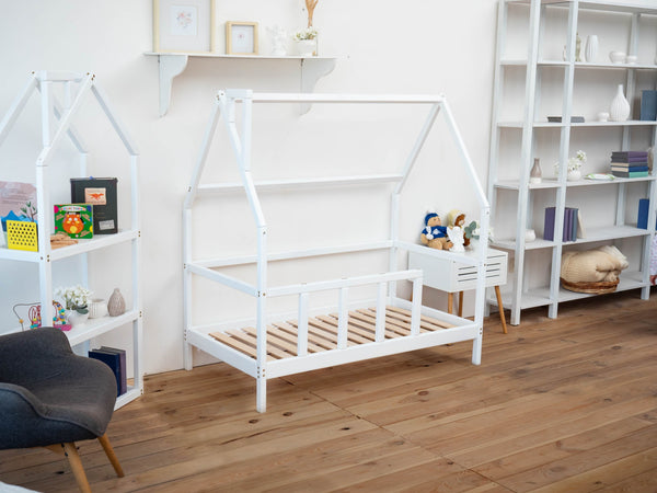 Montessori toddler bed with legs Bed for climbing White color (Model 1)