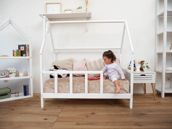 Montessori toddler bed with legs Bed for climbing White color (Model 1)
