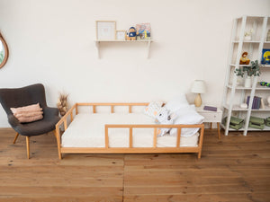 Montessori toddler bed with rails | 7 colors (Model 10)