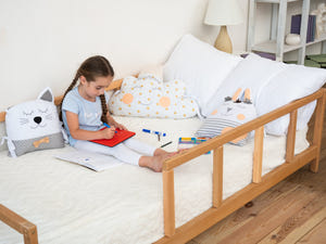 Montessori toddler bed with rails | 7 colors (Model 10)