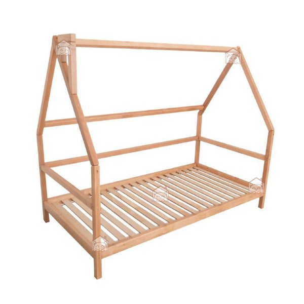 Toddler House Bed Frame Wooden Bed with Railings Montessori Furniture (Model 1), фото 4