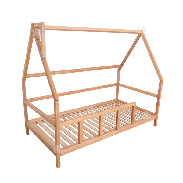 Toddler House Bed Frame Wooden Bed with Railings Montessori Furniture (Model 1), фото 2