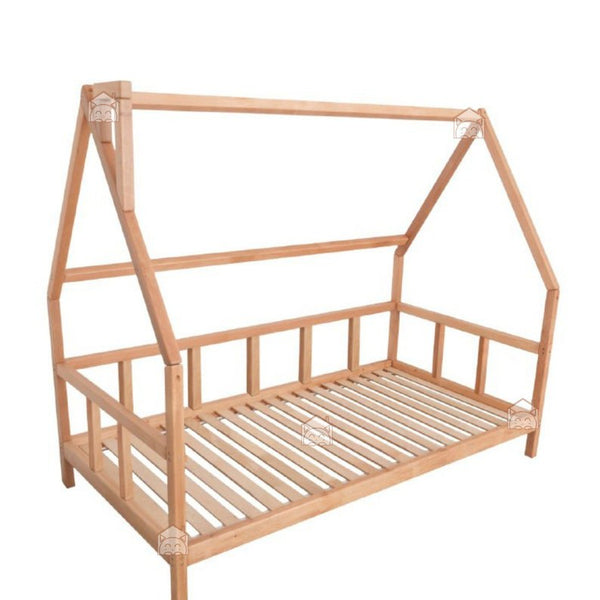 Toddler House Bed Frame Wooden Bed with Railings Montessori Furniture (Model 1), фото 6